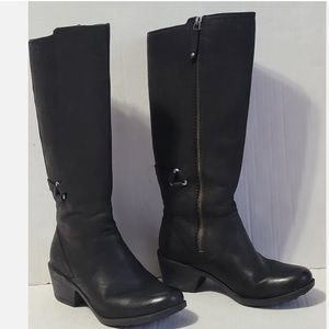 Teva Foxy Waterproof Black Leather Tall Long Boots Size 6.5